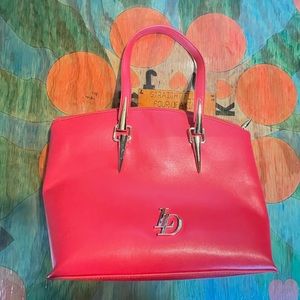 Laurel dewitt spike tote purse handbag red. Please check measurements and pics.